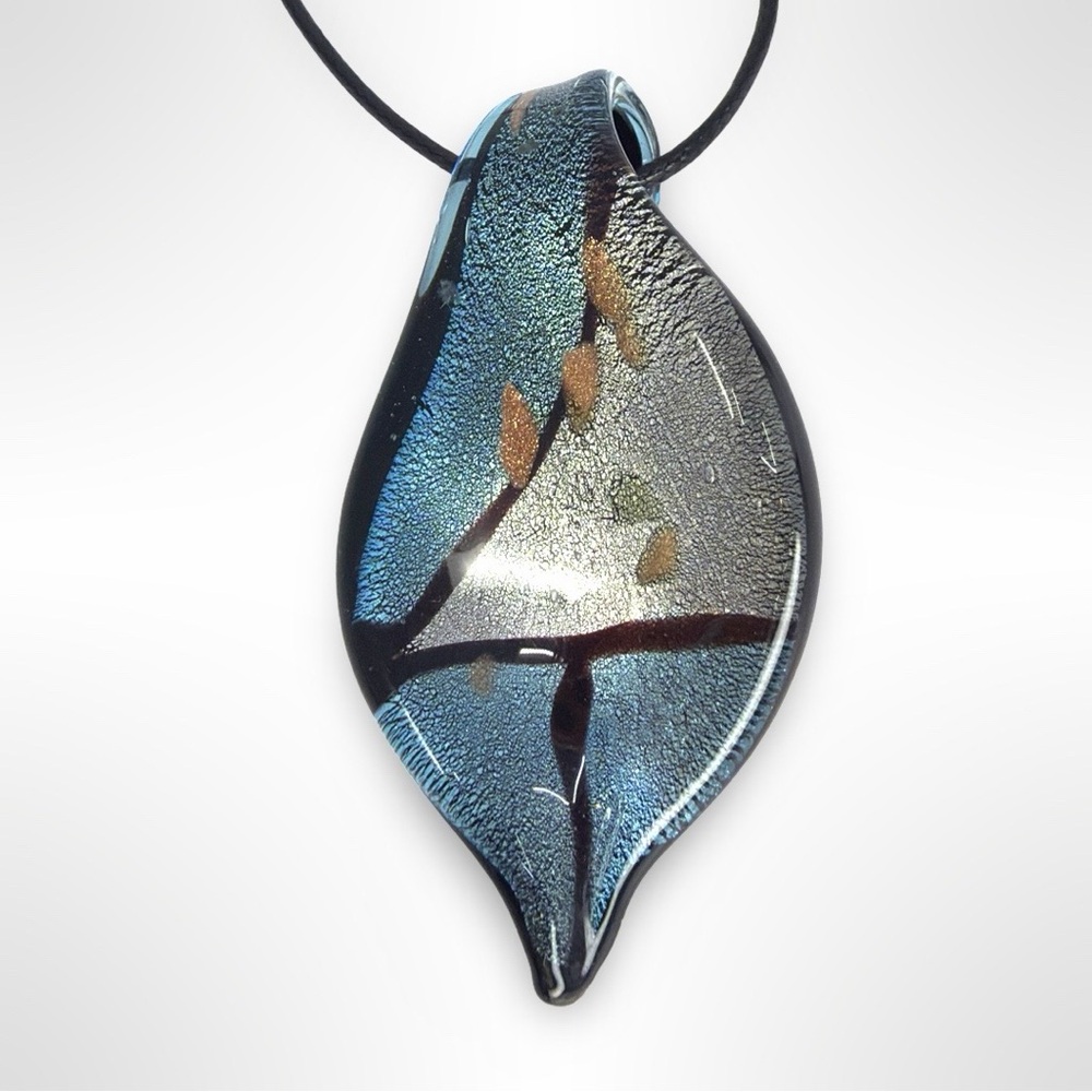 Handmade Boho Swirl Glass Pendant Necklace
